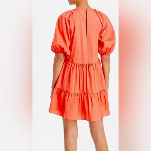 Cinq a Sept Puffed Sleeve Neon Coral
Lynn Dress w Front Bow Detailing - Picture 8 of 12